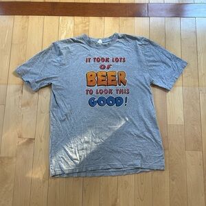 Gray Graphic Tee - "It Took Lots of Beer to Look This Good!"